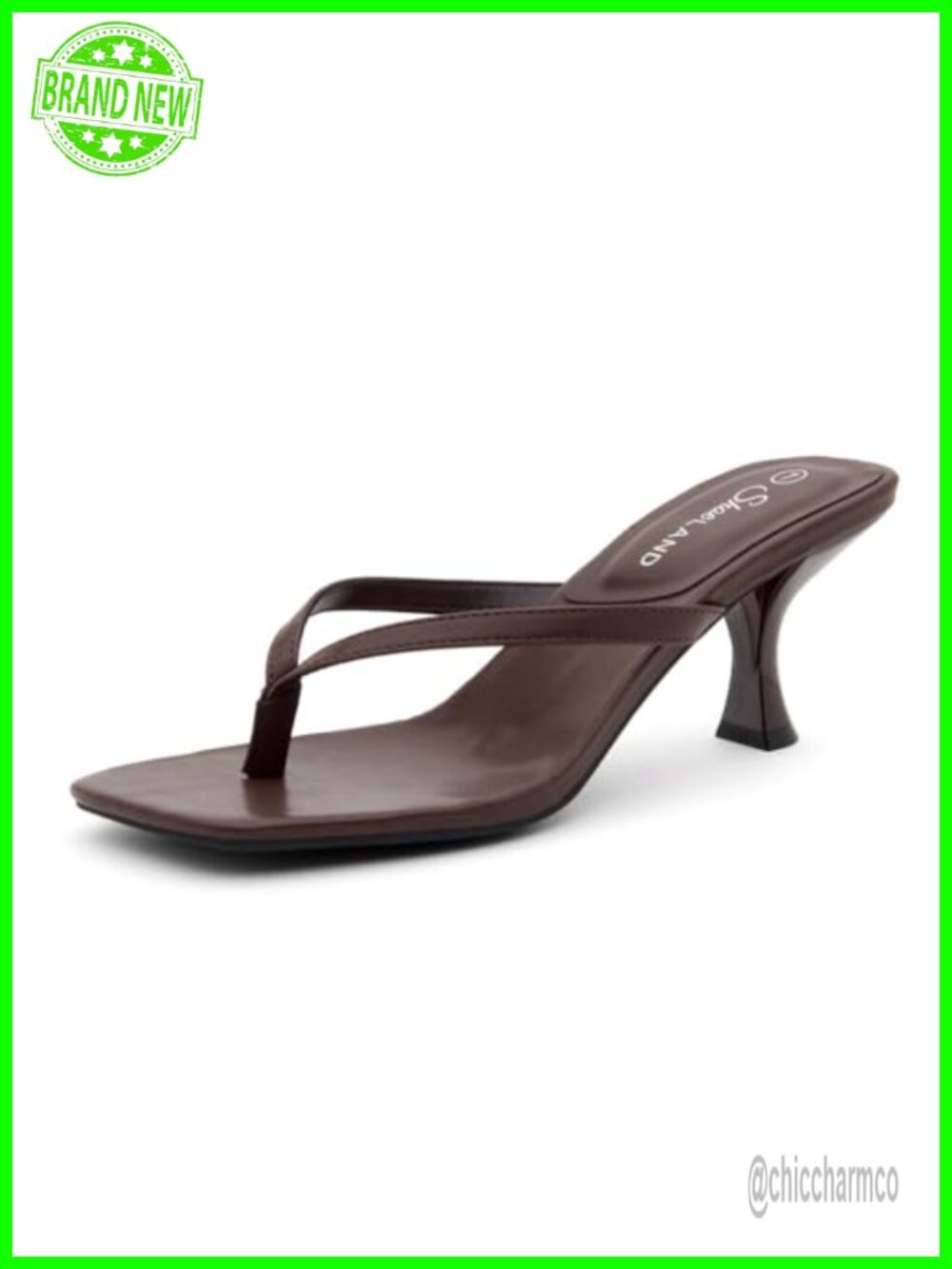 Kitten Heels Square Open Toe Thong Sandals Slip On Dressy Summer Heels